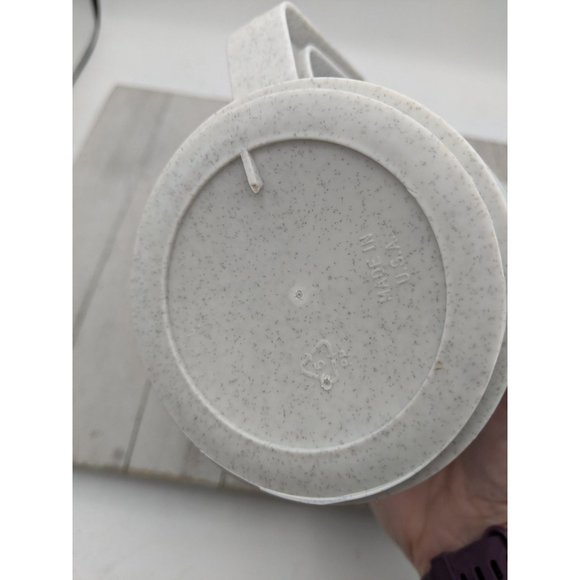 Vintage Thermal Black Gray 24oz Large Insulated Mug Cup Thermos w/Lid Bank Ads B - Picture 6 of 6